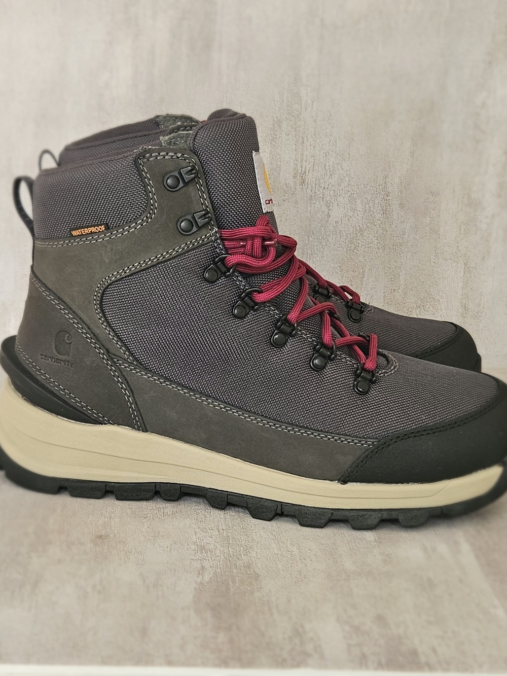Carhartt Women's 6" Waterproof Soft Toe Work Boots Grey Pink Size 10 M - Picture 5 of 12